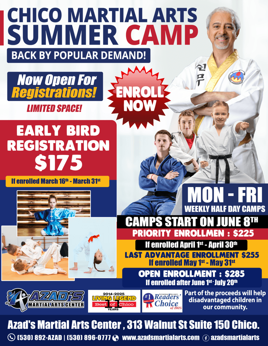 Chico Martial Arts Summer Camp - Guarantee Your Child's Spot Now! 
