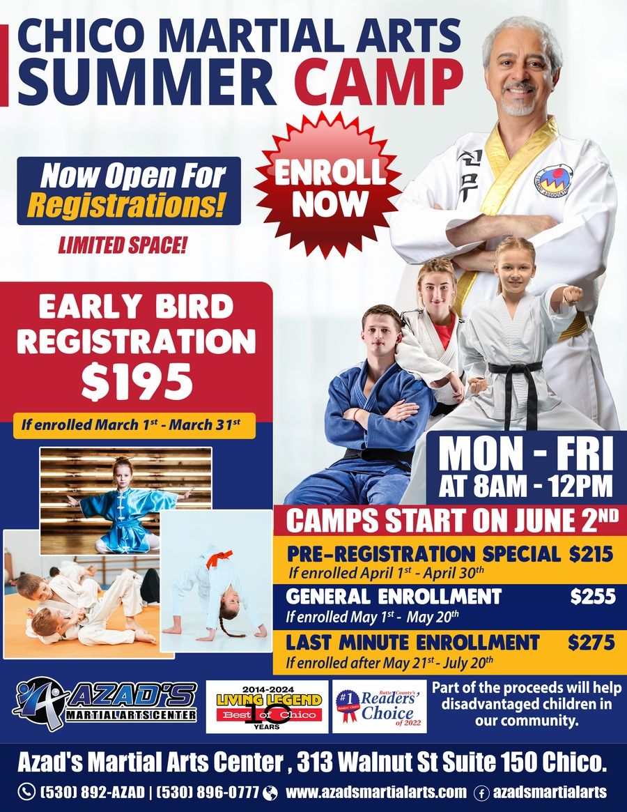 Chico Martial Arts Summer Camp - Guarantee Your Child's Spot Now! 